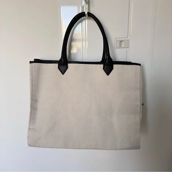 Victoria's Secret Cream Tote with Black Accents - Picture 2 of 7